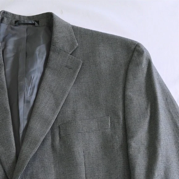 Lauren Ralph Lauren 46R Gray Nailshead Mens Blazer Sport Coat Jacket